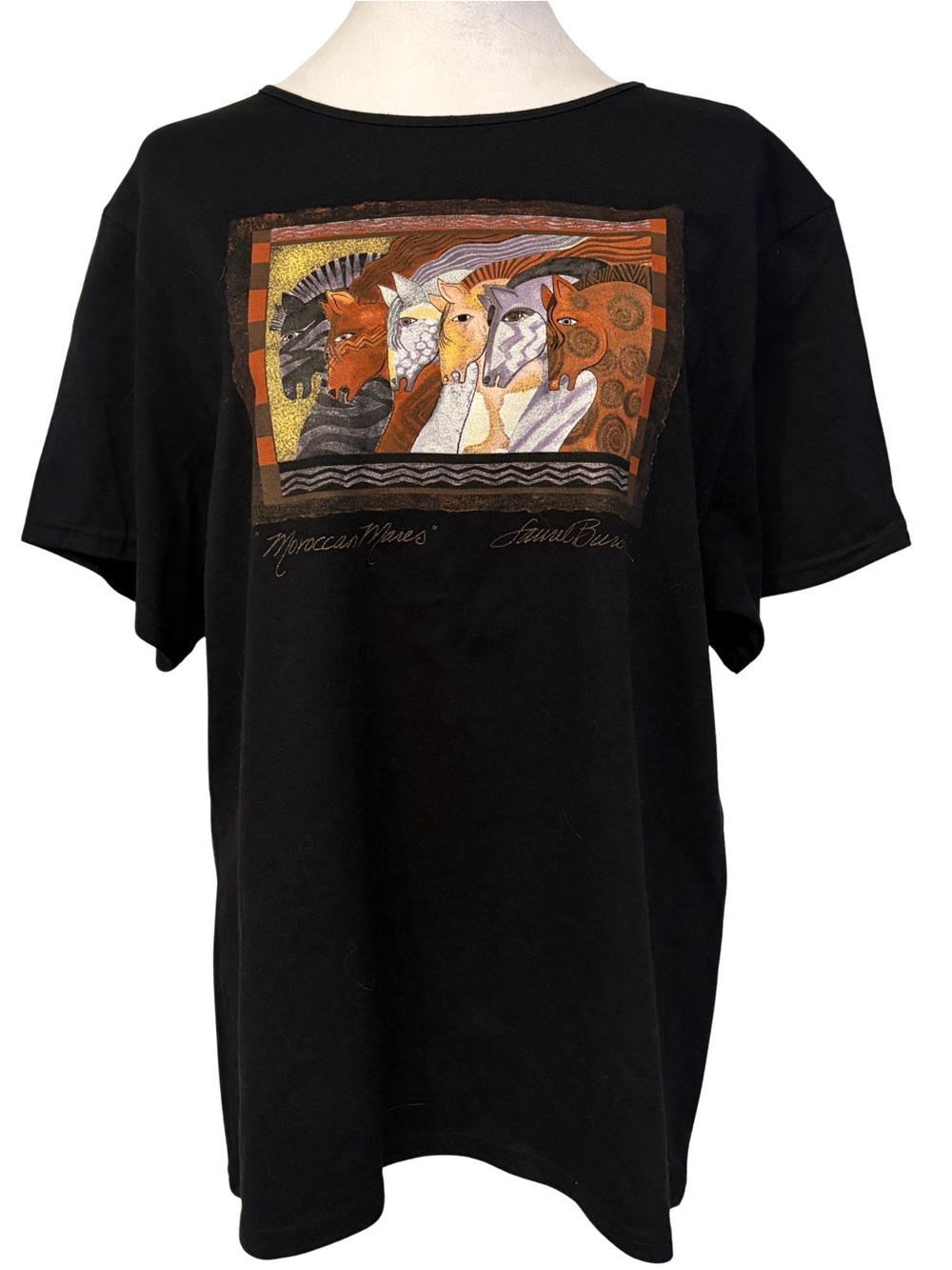 Laurel Burch “Moroccan Mares” Vintage Graphic T-Shirt Black XL